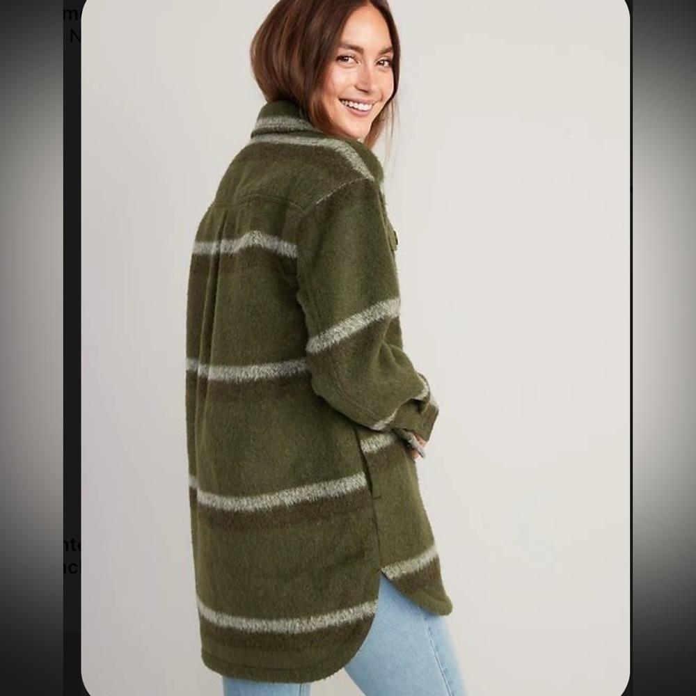 Printed Flannel Long Utility Shacket for Women